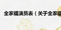 全家福演员表(关于全家福演员表的简介)