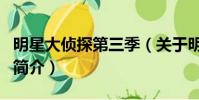 明星大侦探第三季(关于明星大侦探第三季的简介)