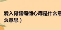 爱入骨髓痛彻心扉是什么意思(痛彻心扉是什么意思)