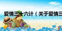 爱情三十六计(关于爱情三十六计的简介)