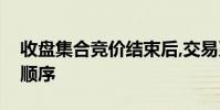 收盘集合竞价结束后,交易系统按照时间优先顺序