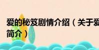 爱的秘笈剧情介绍(关于爱的秘笈剧情介绍的简介)