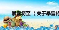 暴雪将至 (关于暴雪将至 的简介)