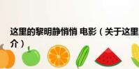 这里的黎明静悄悄 电影(关于这里的黎明静悄悄 电影的简介)