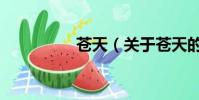 苍天(关于苍天的简介)