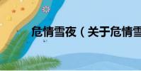 危情雪夜(关于危情雪夜的简介)