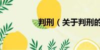 判刑(关于判刑的简介)