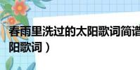 春雨里洗过的太阳歌词简谱(春雨里洗过的太阳歌词)