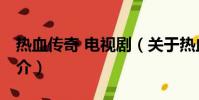 热血传奇 电视剧(关于热血传奇 电视剧的简介)