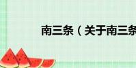 南三条(关于南三条的简介)