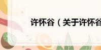 许怀谷(关于许怀谷的简介)