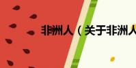 非洲人(关于非洲人的简介)
