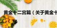 黄金十二宫篇(关于黄金十二宫篇的简介)