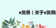 a货男(关于a货男的简介)