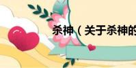 杀神(关于杀神的简介)