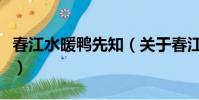 春江水暖鸭先知(关于春江水暖鸭先知的简介)