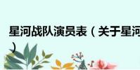 星河战队演员表(关于星河战队演员表的简介)