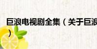 巨浪电视剧全集(关于巨浪电视剧全集的简介)