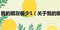 我的朋友很少1(关于我的朋友很少1的简介)