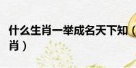 什么生肖一举成名天下知(一举成名是什么生肖)