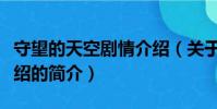 守望的天空剧情介绍(关于守望的天空剧情介绍的简介)