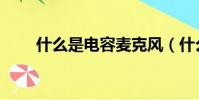 什么是电容麦克风(什么是电容麦)