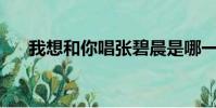 我想和你唱张碧晨是哪一期20170520