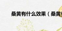 桑黄有什么效果(桑黄有什么箹效)