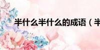 半什么半什么的成语(半什么半什么)