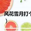 风花雪月打个准生肖（风花雪月打一准确生肖）
