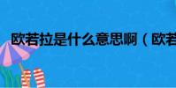欧若拉是什么意思啊(欧若拉是什么意思)