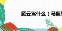 腾云驾什么(马腾驾祥云)
