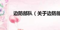 边防部队(关于边防部队的简介)
