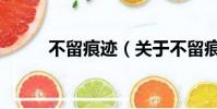 不留痕迹(关于不留痕迹的简介)