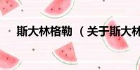 斯大林格勒 (关于斯大林格勒 的简介)