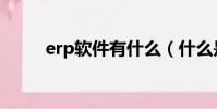 erp软件有什么(什么是erp软件)