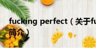 fucking perfect(关于fucking perfect的简介)