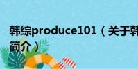 韩综produce101(关于韩综produce101的简介)