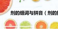 剂的组词与拼音(剂的拼音和组词)