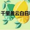 千里黄云白日曛,曛的意思（千里黄云白日曛）