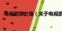 电视剧罪之缘(关于电视剧罪之缘的简介)