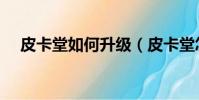 皮卡堂如何升级(皮卡堂怎么快速升级)