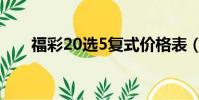 福彩20选5复式价格表(福彩20选5)