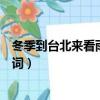 冬季到台北来看雨歌词英文中文字幕（冬季到台北来看雨歌词）