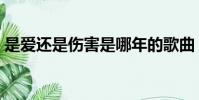 是爱还是伤害是哪年的歌曲(是爱还是伤害)