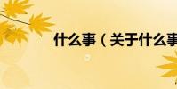 什么事(关于什么事的简介)