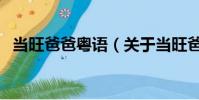 当旺爸爸粤语(关于当旺爸爸粤语的简介)