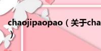 chaojipaopao(关于chaojipaopao的简介)