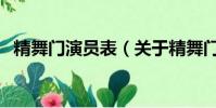 精舞门演员表(关于精舞门演员表的简介)
