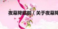 夜幕降临前(关于夜幕降临前的简介)